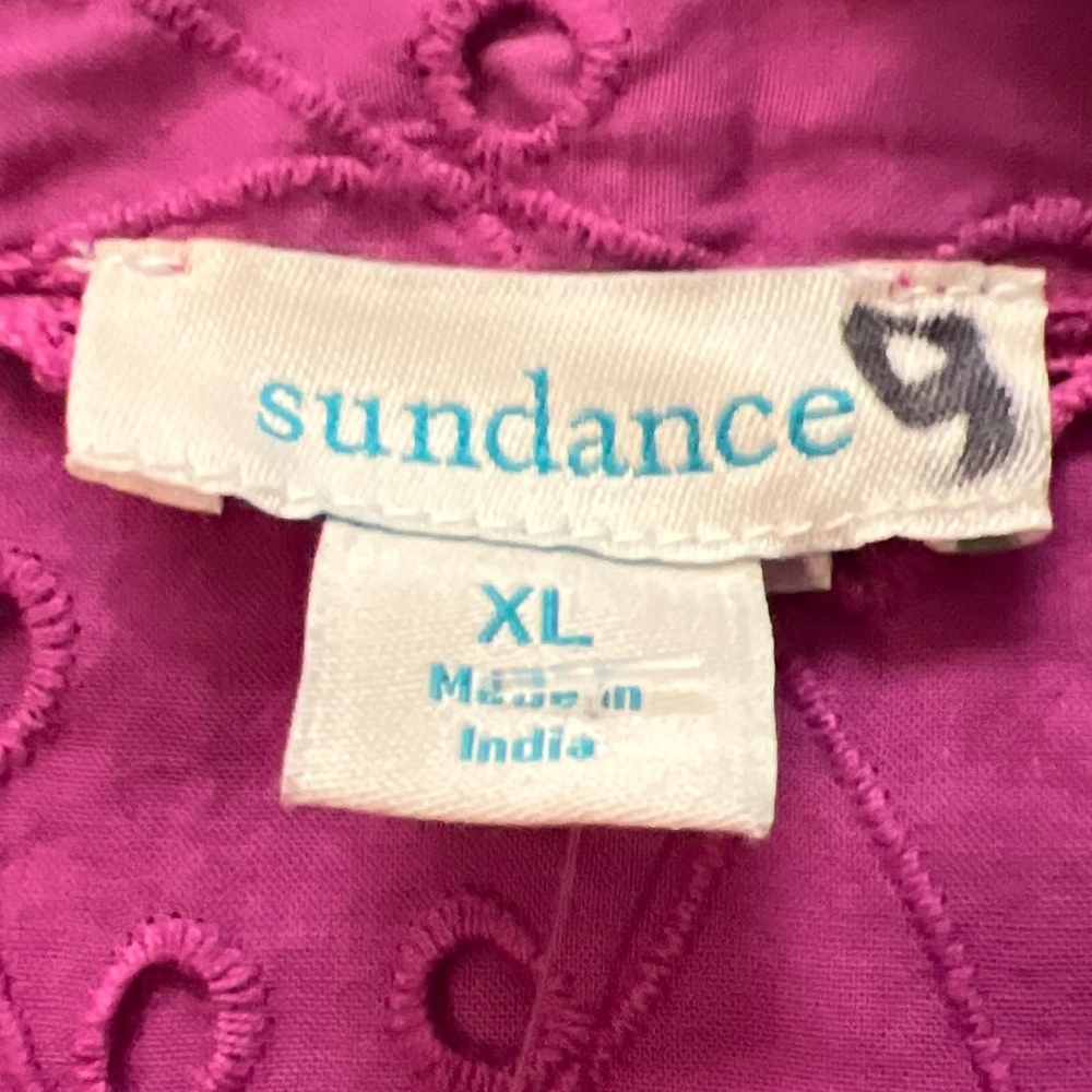 Sundance Magenta Eyelet Blouse and Tank Set - Picture 6 of 7